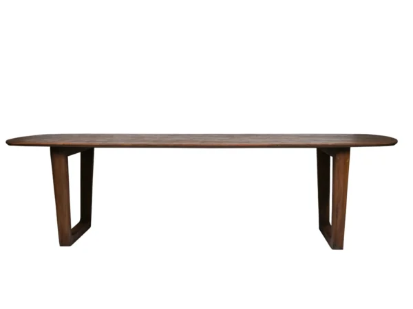 Dining table with an elegant look. Fitted with a stylish U-leg, this table is characterised by its sleek and elegant appearance.