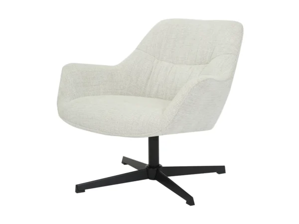 Moderne draaifauteuil met een modern design. Deze fauteuil is uitgevoerd met halfhoge rugleuning, armleuning en typeert zich door zijn draaiend onderstel.