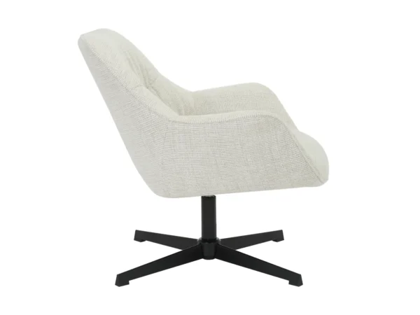 Moderne draaifauteuil met een modern design. Deze fauteuil is uitgevoerd met halfhoge rugleuning, armleuning en typeert zich door zijn draaiend onderstel.
