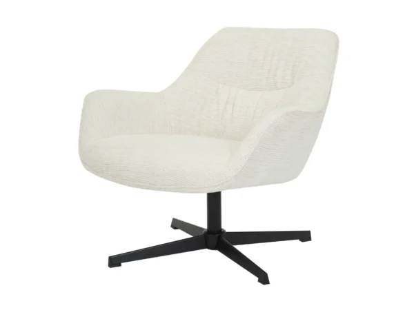 Moderne draaifauteuil met een modern design. Deze fauteuil is uitgevoerd met halfhoge rugleuning, armleuning en typeert zich door zijn draaiend onderstel.