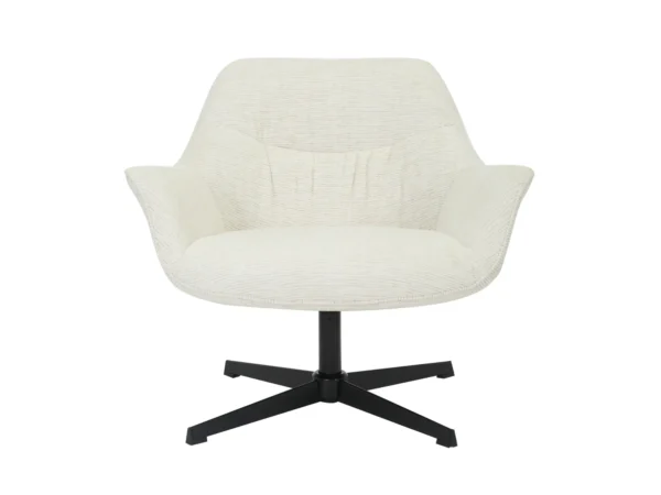 Moderne draaifauteuil met een modern design. Deze fauteuil is uitgevoerd met halfhoge rugleuning, armleuning en typeert zich door zijn draaiend onderstel.