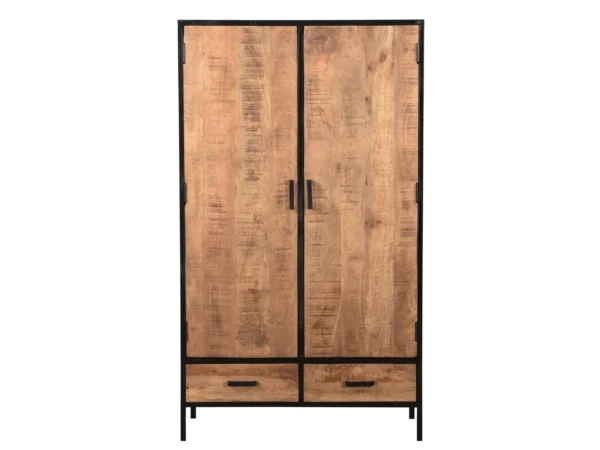 Closed industrial wall cupboard with doors. This dense industrial wall cupboard is typified by its minimalist style and doors with drawer.