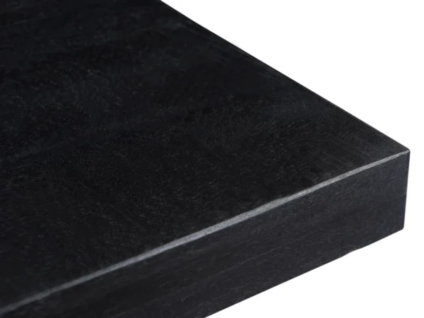 Industriële zwarte eettafel hout met metalen spinpoot. Deze tafel is uitgevoerd met een duurzaam hardhouten blad en metalen spinpoot.