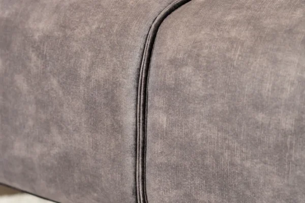 Sustainable, contemporary, and comfortable sofa in velvet with rounded elements and black metal base - TEAK2 furniture store.