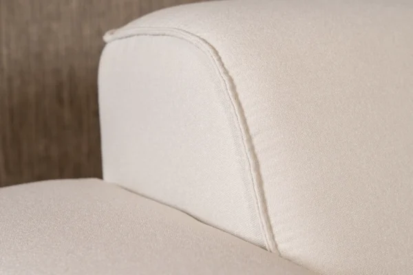 Duurzame, moderne en comfortabele hoekbank met ronde elementen in gerecycled polyester en metalen zwart onderstel - TEAK2.