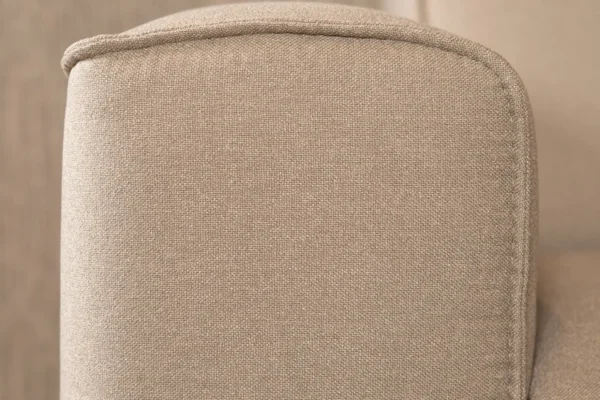 Duurzame, moderne en comfortabele hoekbank met ronde elementen in gerecycled polyester en metalen zwart onderstel - TEAK2.