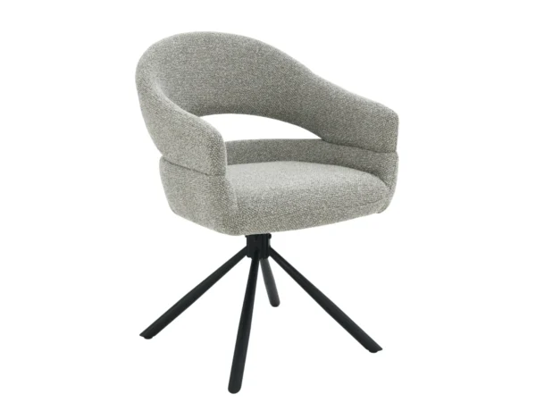 Moderne stoel met een stijlvolle uitstraling. Deze eetkamerstoel is uitgevoerd met een modern design en open design rugleuning.