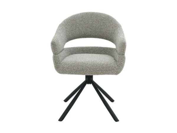 Moderne stoel met een stijlvolle uitstraling. Deze eetkamerstoel is uitgevoerd met een modern design en open design rugleuning.