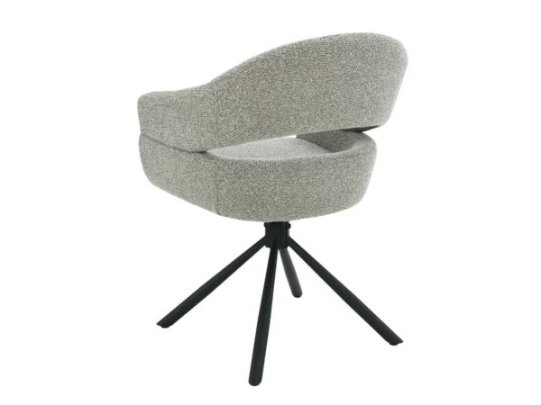 Moderne stoel met een stijlvolle uitstraling. Deze eetkamerstoel is uitgevoerd met een modern design en open design rugleuning.