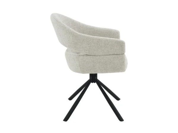 Moderne stoel met een stijlvolle uitstraling. Deze eetkamerstoel is uitgevoerd met een modern design en open design rugleuning.