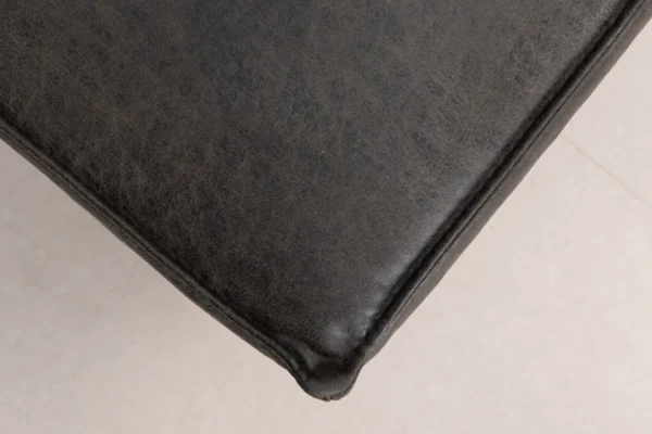 Sustainable, comfortable, and contemporary pouf in ECO leather with black metal base. Luxurious leather footstool, exclusive leather pouf - TEAK2.