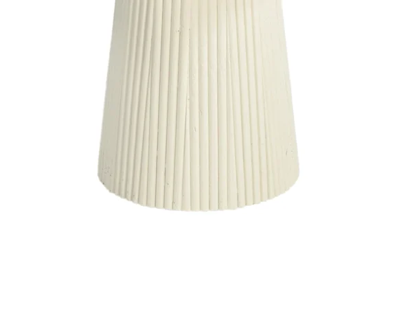 Beige bijzettafel met chique, stijlvolle uitstraling. Deze trendy tafel is uitgevoerd met een rond blad, trendy design en  stijlvolle conische poot