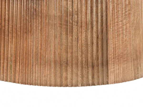 Unique oval coffee table with a chic slat base. This table features an oval top, trendy design and stylish leg.
