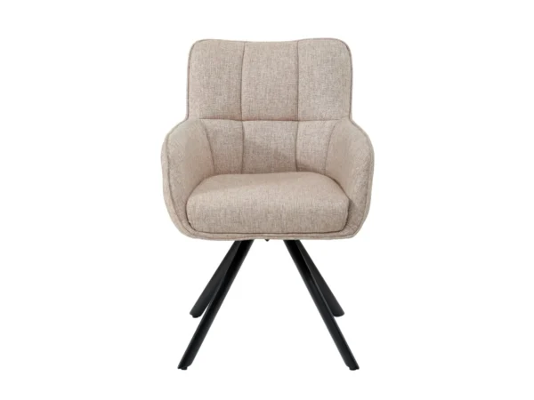 Luxuriöser Sessel mit elegantem Aussehen. Dieser Esszimmerstuhl ist mit Armlehne, luxuriösem Sitzkissen, Drehfuß und Sitzkomfort ausgestattet.