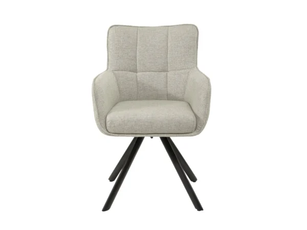 Luxuriöser Sessel mit elegantem Aussehen. Dieser Esszimmerstuhl ist mit Armlehne, luxuriösem Sitzkissen, Drehfuß und Sitzkomfort ausgestattet.